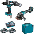 Ensemble de 2 machines 40 v max li-ion 4 ah xgt (df001g + ga005g) makita - dk0124g201