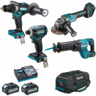 Ensemble de 4 machines 40 v max li-ion 4 ah xgt (df001g + ga005g + td001g + jr001g) makita - dk0126g401