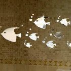 Adhésif mural effet miroir - Modèle petits poissons