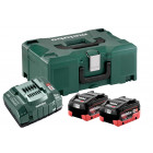 Pack énergie 18v metabo - pack 2 batteries 18 volts lihd + chargeur ultra rapide 2 x 8,0 ah lihd, asc 145, coffret metaloc - 685131000