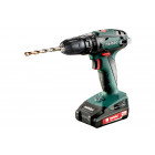 Perceuse à percussion metabo - sb 18v - 2 x 1,5 ah li-power, sc 30, coffret - 602245550