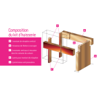 Kit huisserie pour vantail double MDF FIBROTUBI - Double porte jusqu'à 2400 mm de large - 61462402