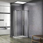 Cabine de douche 1/4 de rond avec porte en verre trempé - Dimensions au choix
