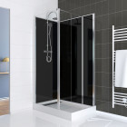 Pack paroi de douche avec volet pivotant 85x35 + panneaux de fond + receveur haut 80x120cm - mixed