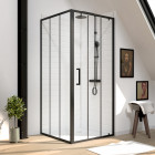 Pack paroi porte de douche serigraphiee - 80x200cm + paroi retour - 80x200 cm - porte pivotante Aurlane - PACF017