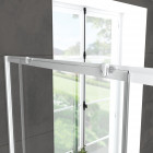 Pack porte de douche coulissante blanc 120x185cm + retour 90 verre transparent 5mm - whity slide 120 Aurlane - PACF025