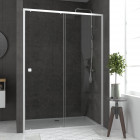 Pack porte de douche coulissante blanc 140x190cm + receveur 90x140 - whity slide Aurlane - PACF041