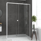 Pack porte de douche coulissante blanc 140x185 cm + paroi de retour 90cm + receveur à poser - whity Aurlane - PACF050