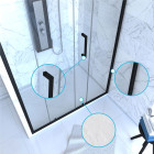 Pack paroi porte de douche + receveur a poser - 120x90 coulissante-crush moon 120x90 Aurlane - PACF052