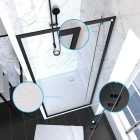 Pack paroi porte de douche pivotante+ receveur a poser - 90x90 pivotante -crush moon pivotante 90x90 Aurlane - PACF054
