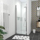 Pack paroi de douche 90x200 cm + receveur de douche a carreler 90x140 recoupable Aurlane - PACF079