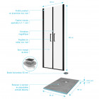 Pack paroi de douche 90x200 cm + receveur de douche a carreler 90x160 recoupable Aurlane - PACF087