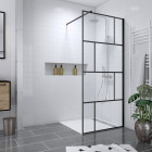 Pack paroi de douche 90x195 cm + receveur en acrylique blanc effet pierre 90x90 Aurlane - PACF093