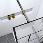 Pack paroi de douche 100x195 cm + receveur en acrylique blanc effet pierre 100x80 Aurlane - PACF094