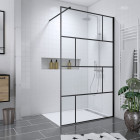 Pack paroi de douche 120x195 cm + receveur en acrylique blanc effet pierre 120x90 Aurlane - PACF096