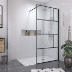 Pack paroi de douche 100x195 cm + receveur a carreler 90x140 recoupable - bonde verticale Aurlane - PACF101