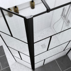 Pack Paroi de douche 90+40x195cm + Receveur à carreler 140x90cm + Bonde horizontale - BLOCKS 90 Aurlane - PACF106