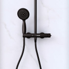 Porte de douche coulissante "industriel" 120x200 + receveur blanc + colonne de douche mécanique Aurlane - PACF268