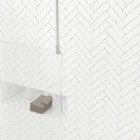 Paroi de douche 140x200cm verre transparent - profilé + barre plafond finition chrome - freedom 2 Aurlane - PACF376