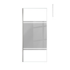 Paroi de douche 90x200cm miroir - profilé + barre plafond finition chrome - freedom 2 mirror Aurlane - PACF378