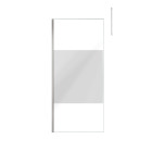 Paroi de douche 90x200cm dépolie - profilé + barre plafond finition chrome - freedom 2 frosted Aurlane - PACF382