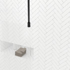 Paroi de douche 90x200cm verre transparent - profilé + barre plafond noire - freedom 2 black Aurlane - PACF406