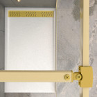 Paroi de douche 140x200cm + grille finition or doré brossé + receveur blanc effet pierre 140x80x4cm Aurlane - PACF416