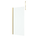 Paroi de douche 90x200cm verre 8mm - profilé + barre plafond finition or brossé - freedom 2 gold Aurlane - PACF433