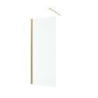 Paroi de douche 80x200cm verre 8mm - profilé + barre extensible finition or brossé - freedom 2 gold Aurlane - PACF436