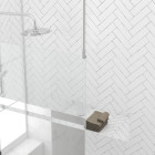 Paroi de douche 100x200cm miroir - profilé + barre plafond finition chrome - freedom 2 mirror Aurlane - PACF454