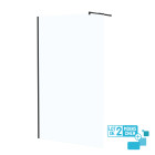 Lot de 2 parois de douche 120x195 cm en verre trempé 5 mm - profilés et bras noirs Aurlane - PACF470