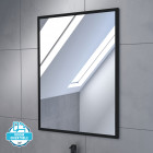 Meuble salle de bain 60x54cm - finition chene naturel + vasque blanche + miroir - timber 60 - pack09 Aurlane - PACM219