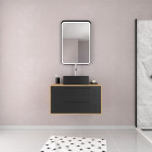 Pack meuble de salle de bain caisson 2 tiroirs + vasque carrée - uby 80cm Aurlane - PACM271