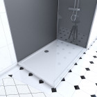 Pack 2 panneaux muraux + receveur + paroi en verre trempé + barre de fixation Aurlane - PACP030