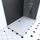 Pack 2 panneaux muraux wall'it noir + receveur whiteness ii 120 + paroi de douche freedom 2 thin transparent 120 + barre de fixation chrome Aurlane - PACP042