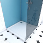 Pack 2 panneaux muraux wall'it bleu + receveur witheness ii + paroi freedom 2 fumée 90 + barre de fixation chrome Aurlane - PACP052