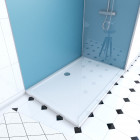 Pack 2 panneaux muraux wall'it bleu + receveur whiteness ii 120 + paroi de douche freedom 2 thin transparent 120 + barre de fixation chrome Aurlane - PACP055