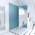 Pack 2 panneaux muraux wall'it bleu + receveur whiteness ii 120 + paroi de douche freedom 2 miroir 120 + barre de fixation chrome Aurlane - PACP057
