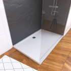 Pack panneau mural stone'it ardoise 90 + panneau mural stone'it ardoise 120 + paroi de douche + receveur + barre de fixation chrome Aurlane - PACP067