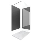 Panneaux muraux ardoise 90+120x210 - receveur 120x90 - paroi 120x200 + bras maintien - Couleur paroi au choix