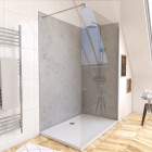 Pack panneaux muraux beton clair en composite avec profilé d'angle et de finition chrome - 90 x 120cm - stone'it light grey 90x120 Aurlane - PACP244