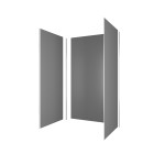 Pack 3 panneaux muraux en aluminium gris 90/120/90 x 210cm avec profilés finitions et angles chrome Aurlane - PACP268