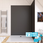Lot de 3 panneaux muraux pour salle de bains en aluminium gris - 120x210cm - wall'it Aurlane - PACP290