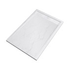 Pack receveur 120x80 blanc effet pierre et grille décor en aluminium blanc brillant - pack moon Aurlane - PACR016