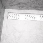 Receveur en acrylique blanc effet pierre 90x120x4 cm + grilles linéaires chrome - moon - Couleur de grille au choix