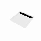 Pack receveur acrylique blanc 80x80 et grille décor aluminium finition noir mat - pack whitness ii Aurlane - PACR021