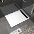 Pack receveur acrylique blanc 120x90 et grille décor aluminium finition noir mat - pack whitness ii