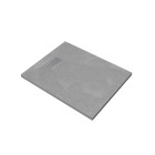 Pack receveur gris effet pierre 90x70 cm et grille décor linéaire en inox - pack rock 2 Aurlane - PACR123