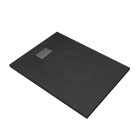 Pack receveur noir effet pierre 120x90 cm et grille décor perforée en inox - pack rock 2 Aurlane - PACR127