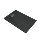 Pack receveur noir effet pierre 120x80 cm et grille décor linéaire en inox - pack rock 2 Aurlane - PACR129